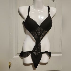 Black Lace Women's Intimate Bodysuit